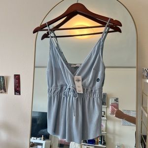 Abercrombie & Fitch Light Blue Tie Waist Blouse TAGS ON XS